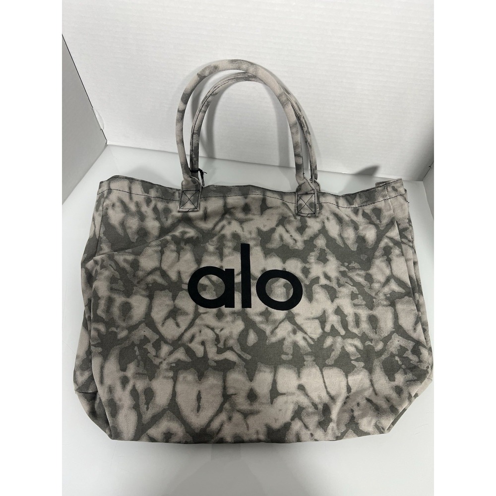 ALO Gray & White Tie Dye Yoga Bag (Large Shopping Bag) W7066R Brand New With Tag - Picture 5 of 5
